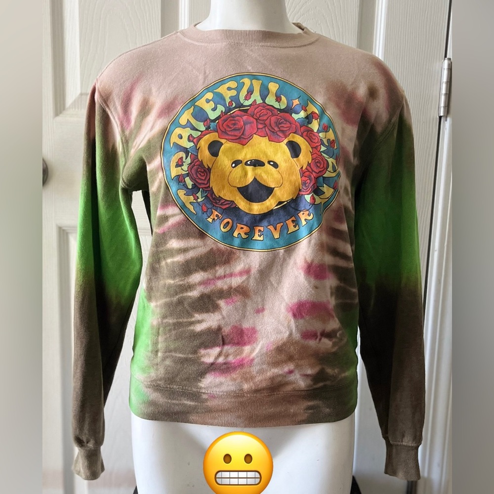 Grateful Dead Women's Forever Grateful Tie-Dye Crewneck Graphic Sweater Size XS